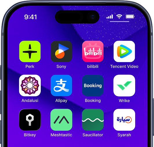 Perk, Sony, bilibili, Tencent Video, Andalusi, Alipay, Booking, Wrike, Bitkey, Meshtastic, Saucillator, Syarah