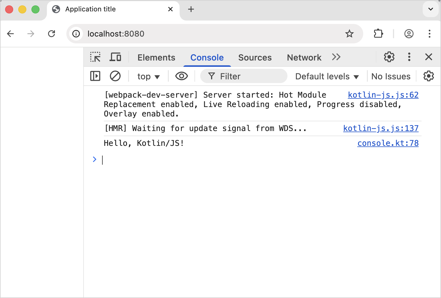 Application output Application output