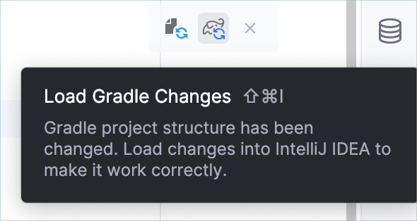 Load Gradle changes button