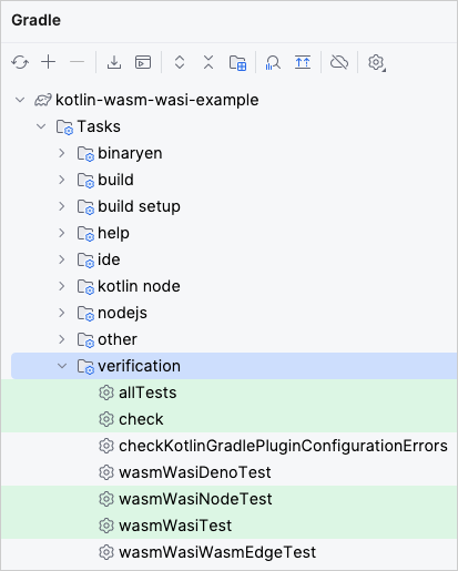 Kotlin/Wasm and WASI test tasks