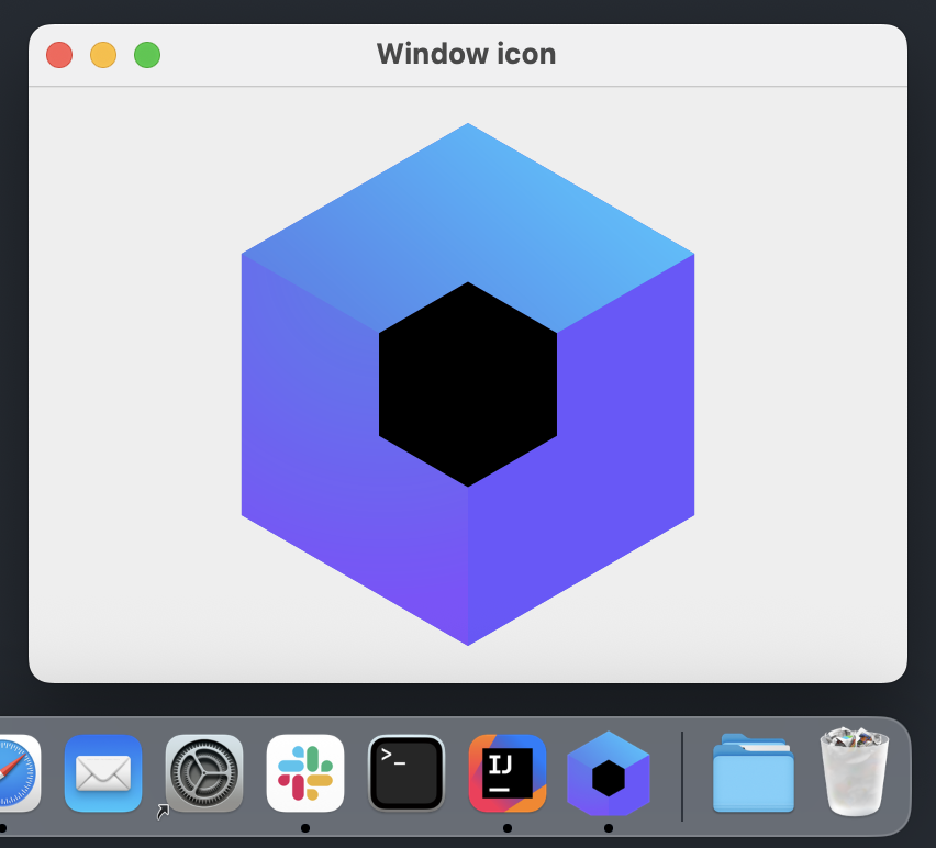 A packaged application and its Dock icon