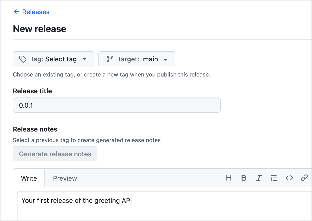 Create a release on GitHub