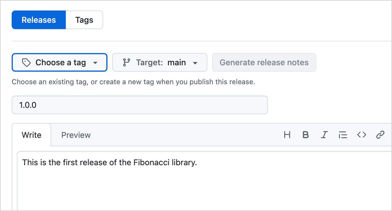 Create a release on GitHub