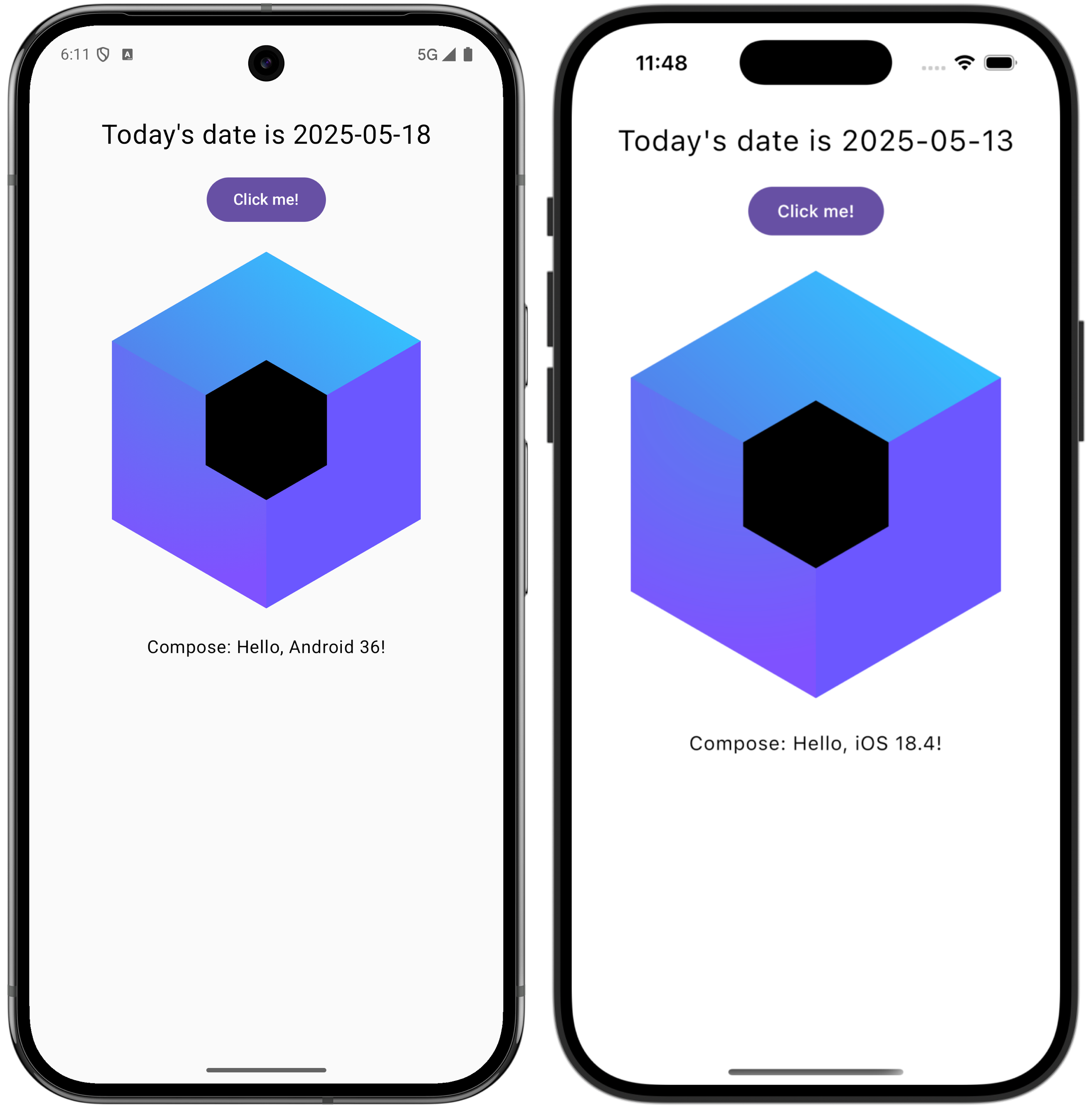 First Compose Multiplatform app on Android and iOS
