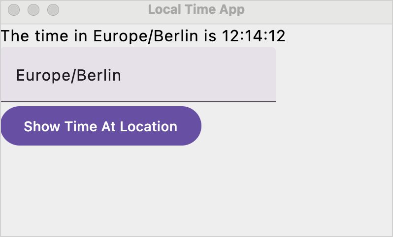 Time display in the Compose Multiplatform app on desktop