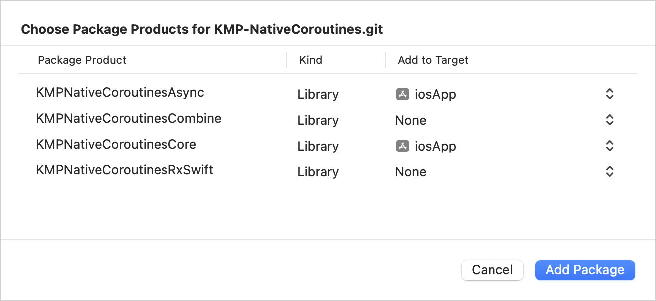 Add KMP-NativeCoroutines packages Add KMP-NativeCoroutines packages