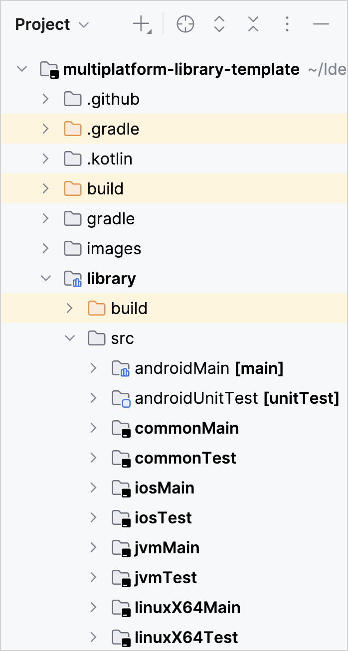 Multiplatform library project structure